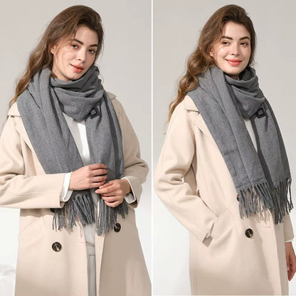 New USB Charging Electric Heated Scarf Rechargeable Adjustable Temperature Electric Winter Warmer Creative Unisex Warm Shawl