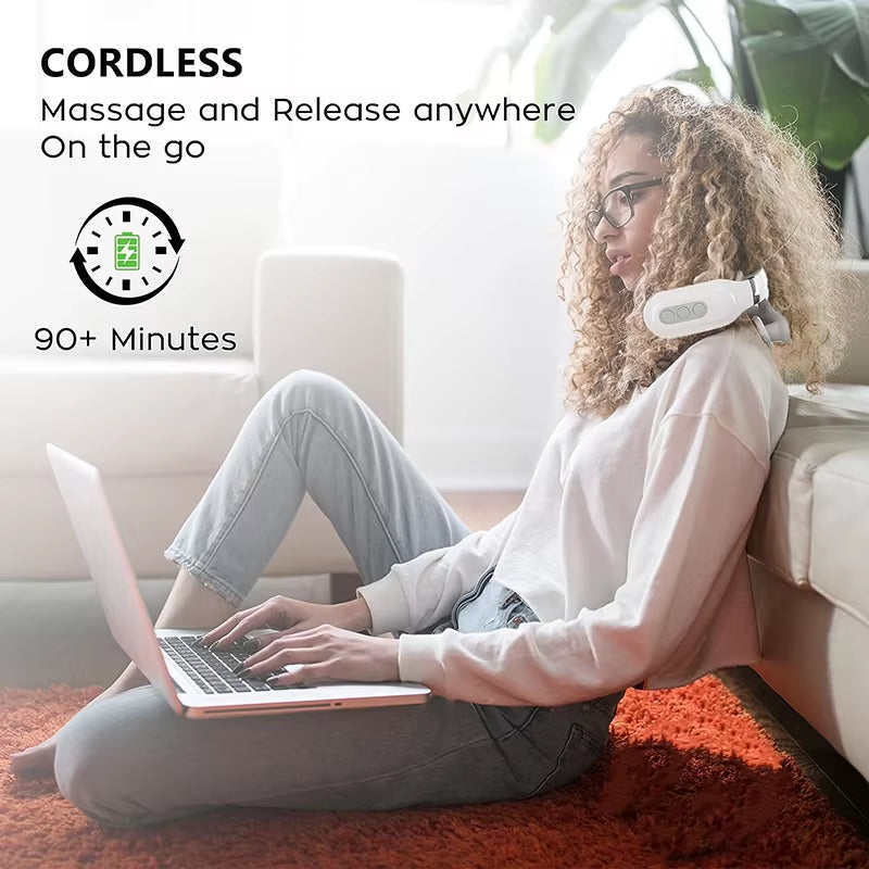 Smart Neck Massage Instrument Portable Shoulder Neck Massage Cervical Vertebra Health Care Vibrator Heating Compress Massage