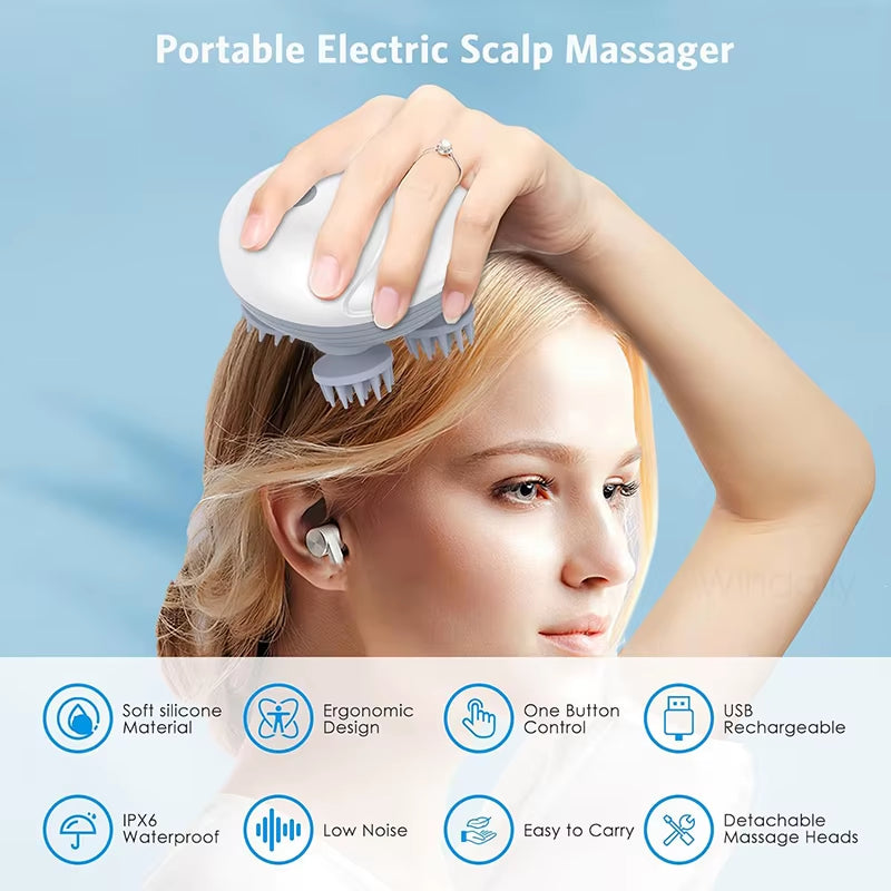 Electric Scalp Head Massager Kneading Vibrating Device Health Care Shoulder Neck Leg Arm Deep Tissue Massage Cat Pet Massager
