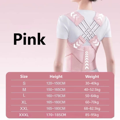 Adjustable Posture Corrector Back Support Belt Spine Alignment Waist Trainer for Men and Women Abdominal Waist Correction