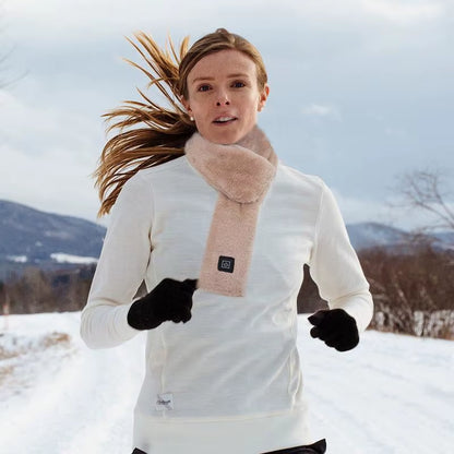 Winter Electric Heated Scarf, USB Rechargeable 3 Gear Temperature Control Neck Wrap Warmer Bib Heated Scarf for Men Women