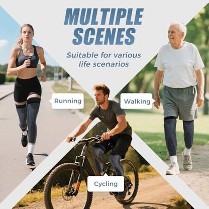 ​High-Elasticity Unisex Extended-Length Wrap Knee Brace, Breathable Knit Support Sleeve with Artemisia Warmth for Sports & Running, Adjustable Compression Strap for Basketball, Hiking, Joint Pain Relief (Orange)​