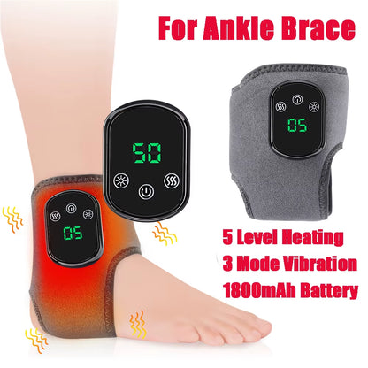 Electric Ankle Brace with Adjustable Hot Compress Vibration Massage Ankle Guard Band Carpal Tunnel Foot Protection Support Tool