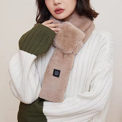 Winter Electric Heated Scarf, USB Rechargeable 3 Gear Temperature Control Neck Wrap Warmer Bib Heated Scarf for Men Women