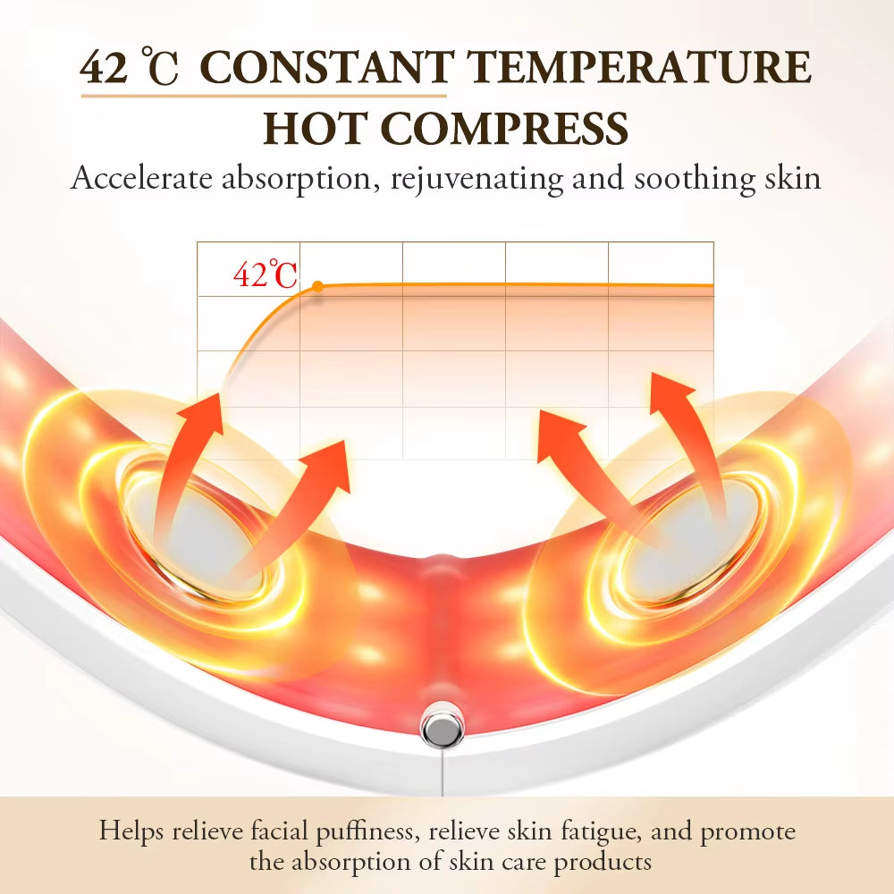 V-Face Lifting Beauty Device 4-Pole Double Chin Remove EMS Facial Slimming Red/Blue Light Heat Massage Face Lift Machine