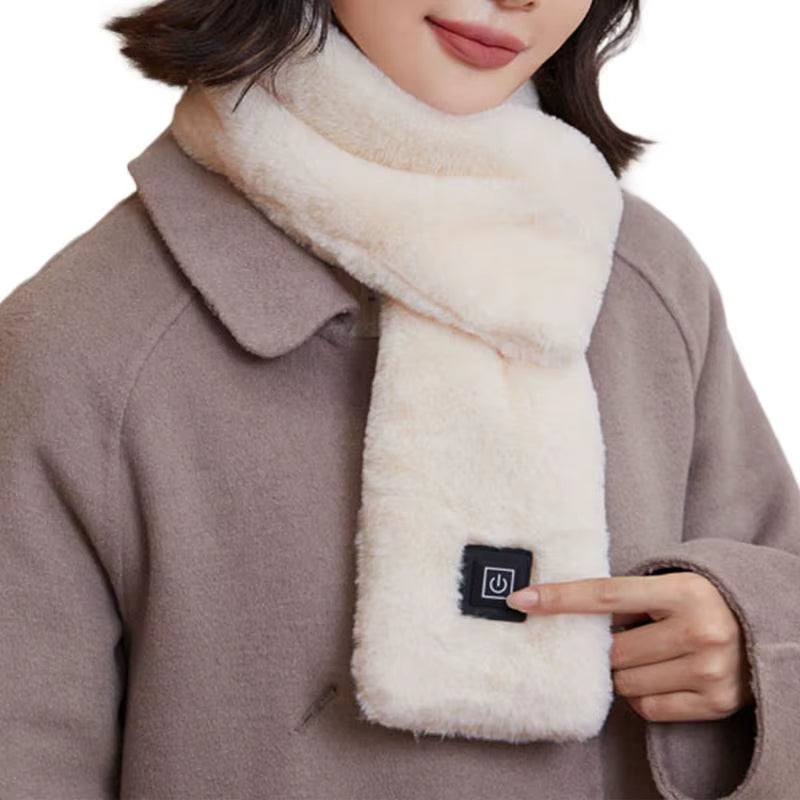 Winter Electric Heated Scarf, USB Rechargeable 3 Gear Temperature Control Neck Wrap Warmer Bib Heated Scarf for Men Women