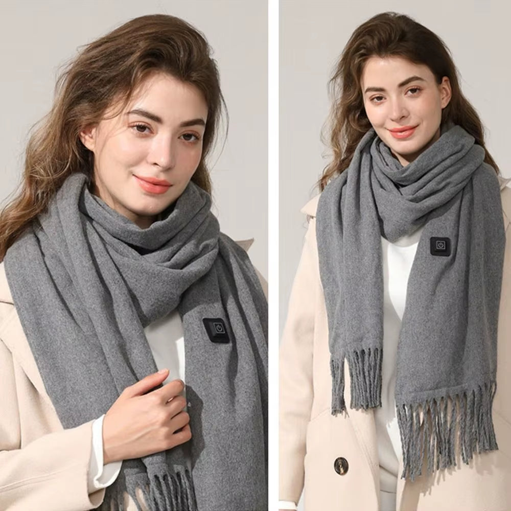 New USB Charging Electric Heated Scarf Rechargeable Adjustable Temperature Electric Winter Warmer Creative Unisex Warm Shawl