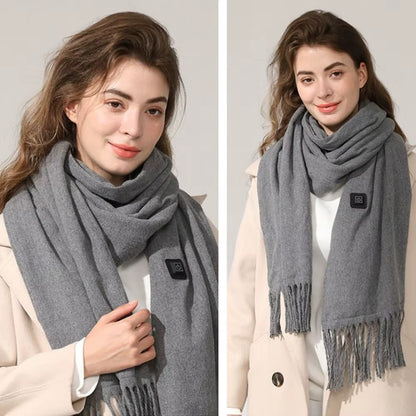New USB Charging Electric Heated Scarf Rechargeable Adjustable Temperature Electric Winter Warmer Creative Unisex Warm Shawl