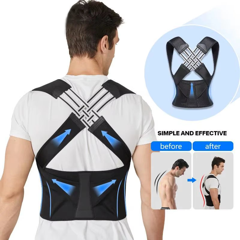 Adjustable Posture Corrector Back Support Belt Spine Alignment Waist Trainer for Men and Women Abdominal Waist Correction
