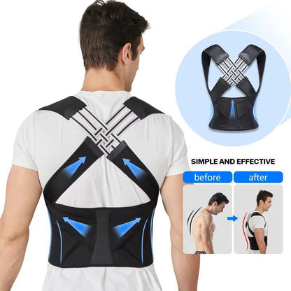 Adjustable Posture Corrector Back Support Belt Spine Alignment Waist Trainer for Men and Women Abdominal Waist Correction