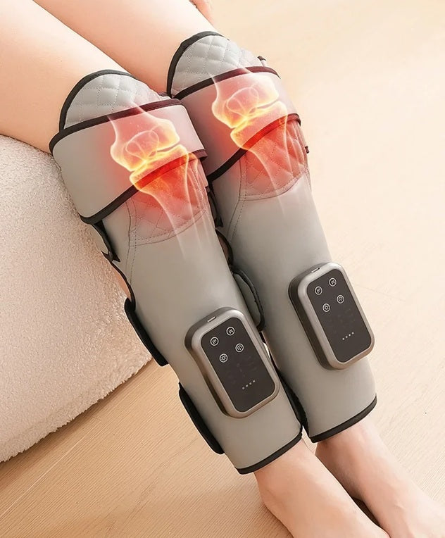 Wireless Knee and Calf Massager Heated Air Pressure 360° Wrap Portable Physiotherapy Device for Cold Legs Joints