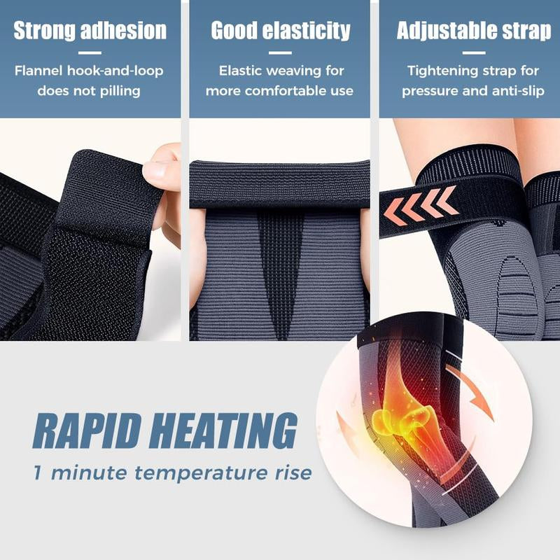 ​High-Elasticity Unisex Extended-Length Wrap Knee Brace, Breathable Knit Support Sleeve with Artemisia Warmth for Sports & Running, Adjustable Compression Strap for Basketball, Hiking, Joint Pain Relief (Orange)​