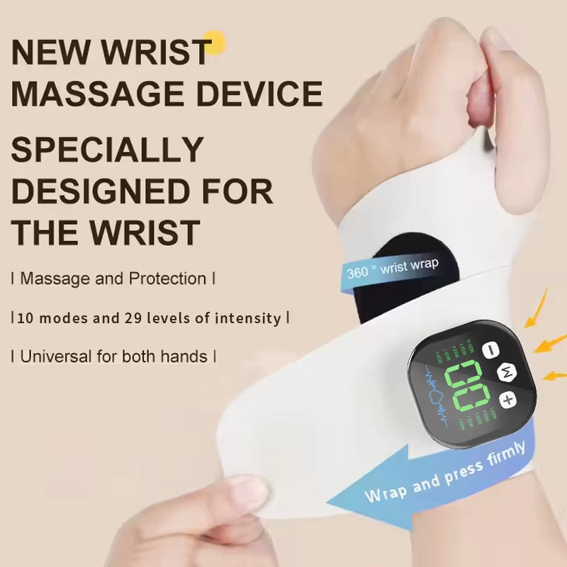 Electric Cordless Hand Wrist Massager Vibration Relieves Tenosynovitis Massager USB Rechargeable Carpal Tunnel Fatigue Relief