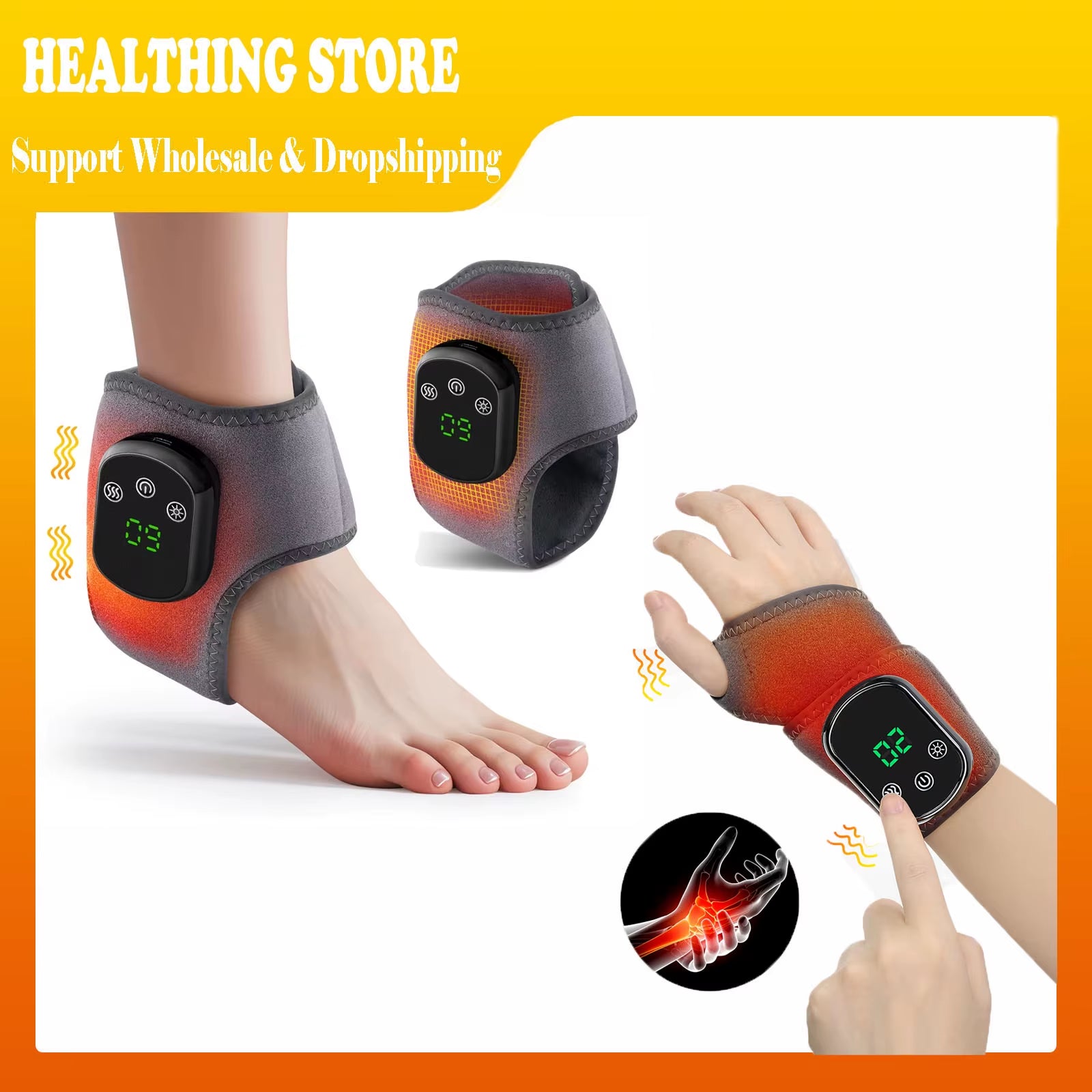 Electric Ankle Brace with Adjustable Hot Compress Vibration Massage Ankle Guard Band Carpal Tunnel Foot Protection Support Tool