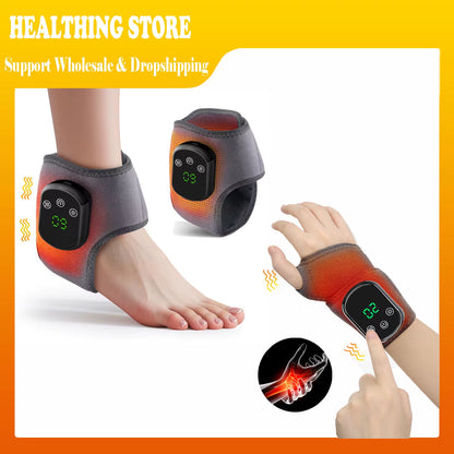 Electric Ankle Brace with Adjustable Hot Compress Vibration Massage Ankle Guard Band Carpal Tunnel Foot Protection Support Tool