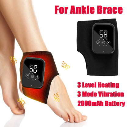 Electric Ankle Brace with Adjustable Hot Compress Vibration Massage Ankle Guard Band Carpal Tunnel Foot Protection Support Tool