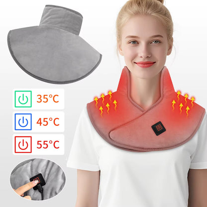 Electric Heating Shoulder Neck Pad Massager Three Gear Hot Compress Cervical Shawl Warmer USB for Shoulder Neck Back Relax Brace