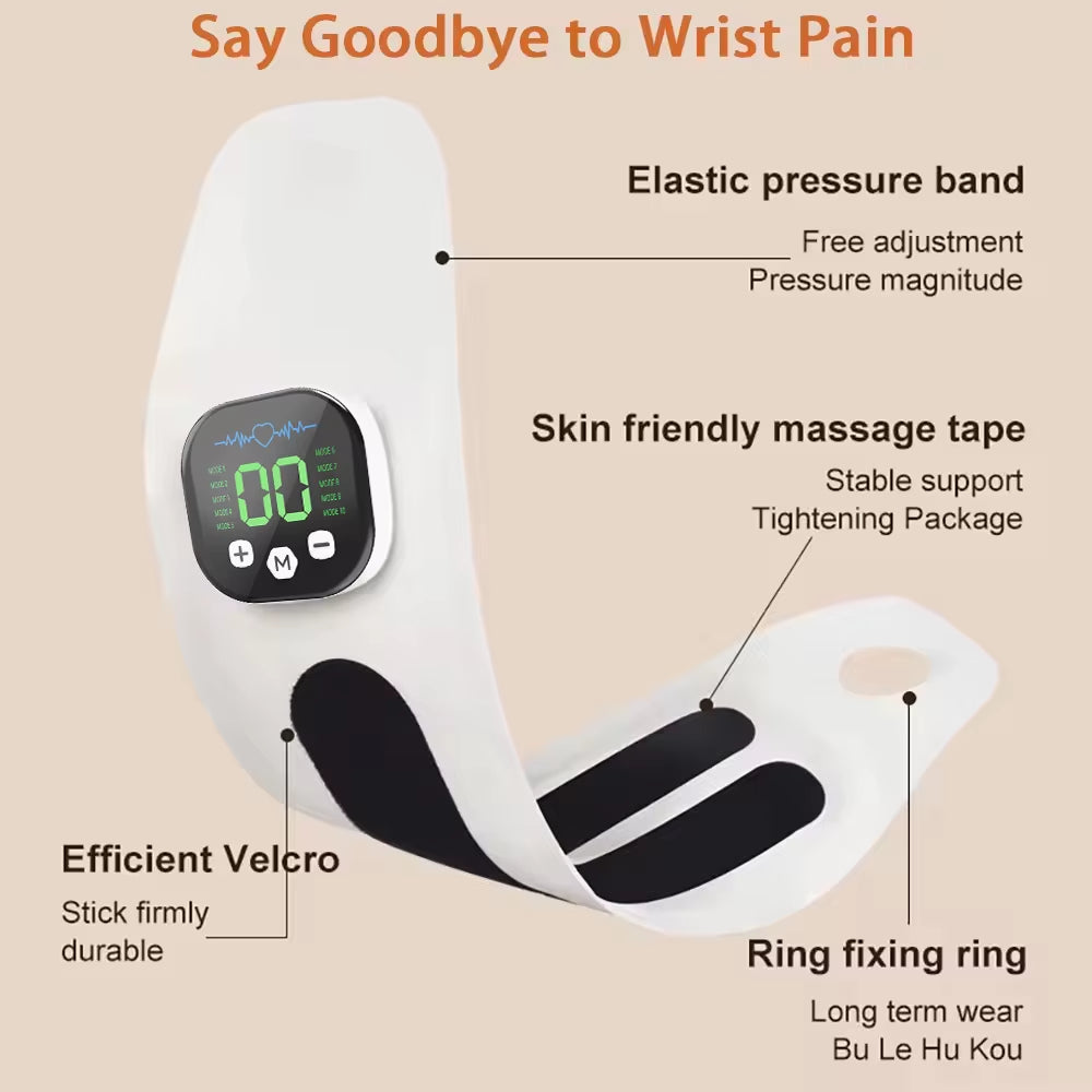 Electric Cordless Hand Wrist Massager Vibration Relieves Tenosynovitis Massager USB Rechargeable Carpal Tunnel Fatigue Relief
